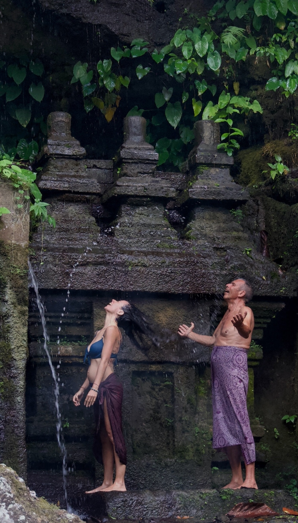 Participants sharing a moment of joy and connection in Bali